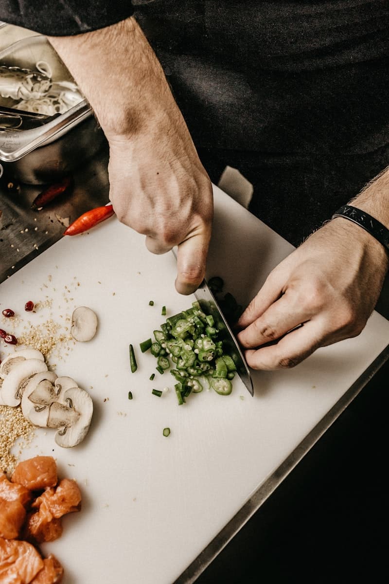Preparación de ingredientes frescos